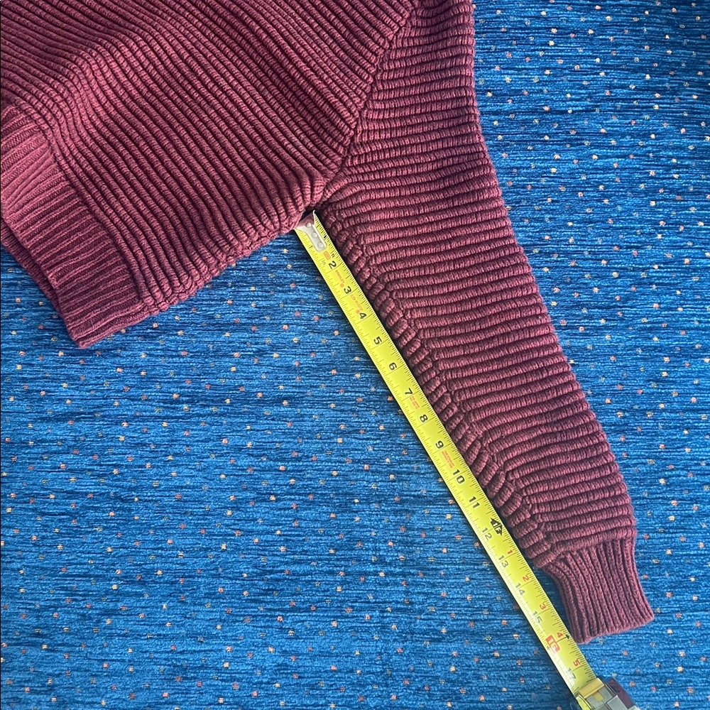 Madewell Ribbed Turtleneck Sweater - XS - Burgundy with 3 side buttons - Picture 10 of 10